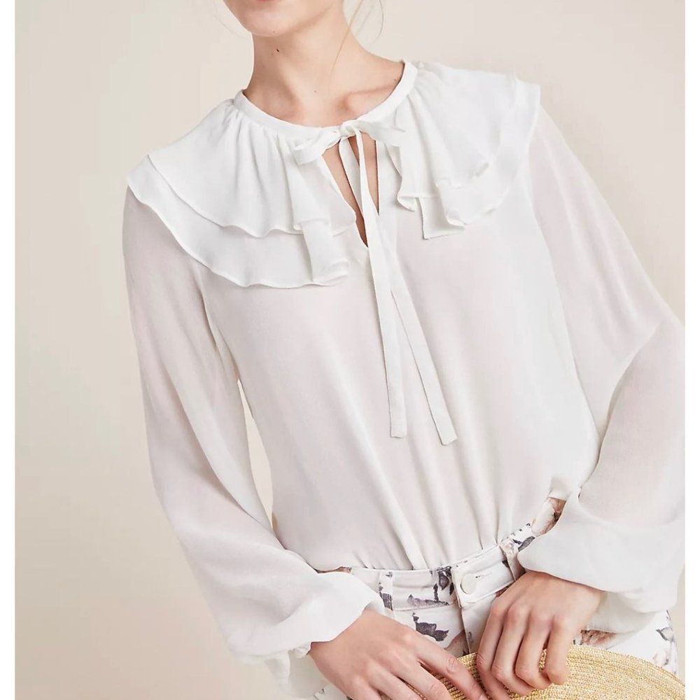Anthropologie ATSU Layered Boho Tie Front Blouse Size M NWT